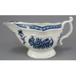 A late eighteenth century blue and white transfer-printed Worcester porcelain large size Floral