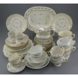 A large group of early nineteenth century porcelain hand-painted Chantilly Sprig-type pattern and