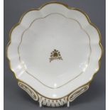An early nineteenth century porcelain Spode pattern 341 gilded dessert dish, c. 1815-20.  It is