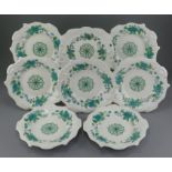 A mid-nineteenth century porcelain transfer-printed and hand-painted Minton part dessert service, c.