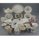 A study group of early nineteenth century British porcelain tea wares, to include Spode, Newhall,