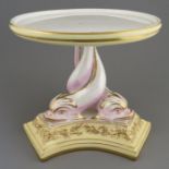 A mid to late nineteenth century Worcester porcelain stand, c. 1860-70. It is marked to the