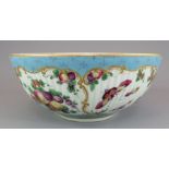 A late eighteenth century hand-painted Worcester porcelain fluted bowl, c. 1770. It is decorated