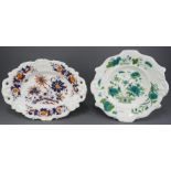 Two mid-nineteenth century porcelain transfer-printed and hand-painted Minton dessert dishes, c.