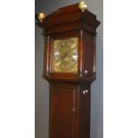 Blackburn Oakham (Rutland Leicestershire) No 1147 eight day longcase clock with 11'' brass dial with