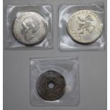 1938 Netherlands Queen Wilhelmina I Silver 2 1/2 Gulden 1936 British west Africa one penny 1968