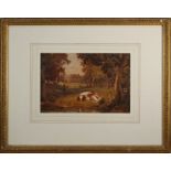 George Barrett Jnr (British 1767-1842) The Reflection. Watercolour, 19 x 28cm Provenance Thomas
