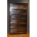 A large oak Globe Wernicke type bookcase of large size having six shelves, W125cm