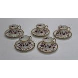 A set of eight Royal crown Derby Royal Antoinette coffee cans and saucers, numbered A.1225