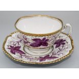 An early 19th century Worcester, Flight Barr and Barr teacup and saucer, decorated overglaze with