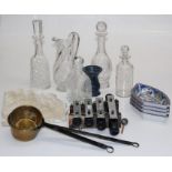 A mixed lot of collectors items, ceramics and glassware, to include decanters and stoppers, marble