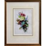 Thomas Holland (b. circa 1795) Roses and other flowers in a bouquet. watercolour, signed lower