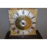 Richard Gilkes, Whitchurch. Thirty hour hooded wall clock with alarm. 10'' brass dial with