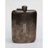 James Dixon and Son, an oversized silver hip flask with bayonet cap and named raised cartouche, 21 x