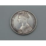 Victoria Proof Gothic Crown 1847 Young bust, reverse crowned cruciform shields, emblems in angles,