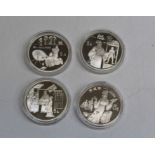 Five Yuan Silver Chinese coins 1989 Spinning demonstration KM251 1993 Umbrella makers KM491  1993