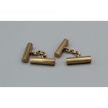 A pair of chain link 9ct gold octagonal bar cufflinks, approximate weight 7.4gm