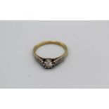 A diamond engagement ring set with a central old cut diamond estimated 0.33ct diamond (although it