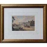 Samuel Howitt (British 1756-1822) Coaches and Horses before the White Hart Inn. Watercolour and
