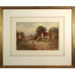 RT Wilding (British 19/20th century) Near Brackley, Northamptonshire. Watercolour, signed and
