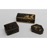 An early 20th century Japanese bi-metal box of oblong shape, the hinged cover decorated with Fuji