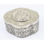 An early 20th Century Continental probably German 800 standard silver tea caddy, quatrefoil shaped