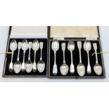 A set of six Modern silver fiddle pattern teaspoons, hallmarked by Charles Green & Sons, Birmingham,