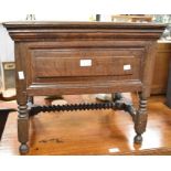 *** RE-OFFER JANUARY - £80 - £100 ***  A late 17th Century oak bible box on turned legs and
