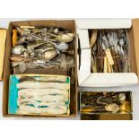 A collection of miscellaneous plated flatware (1 box)