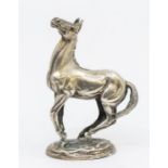 A British Horse Society limited edition silver model of a horse titled Playing Up after sculpture by