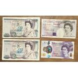 Four Bank of England £20 Banknotes.