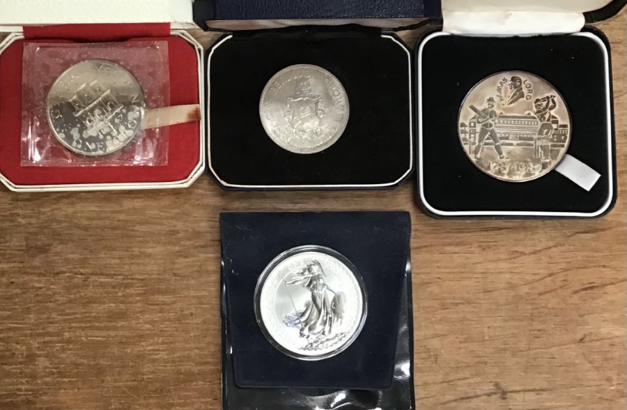 Royal Mint Silver Proof Coins and Medallic issues, includes 1996 £5, 1972, 1981 Crowns, Gibraltar - Image 2 of 3