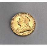 Victorian Veiled Bust 1893 Sovereign.