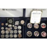 Collection of British and World coins, including Canadian 1oz 2011 Silver dollar, Austria M.