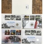 Royal Mint & Royal Mail BU Coin & First day Covers of two D-Day sets, 150 years of the FA Cup £2