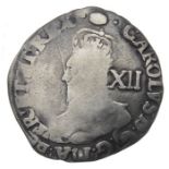 Charles I shilling. mm Ton Silver, 5.80 grams. 30.63 mm.