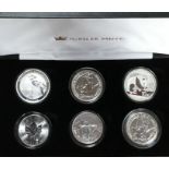 Set of 6 Fine Silver 1oz bullion coins, includes 2 x 2016 Britannia, 2 x Canadian, one Australian