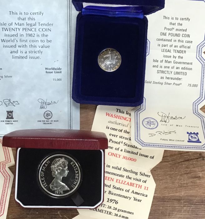 Pobjoy Mint Isle of Man Silver Proof coins in Original Case with Certificate of Authenticity, - Image 3 of 3