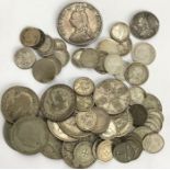 Collection of British Pre20 (68g) & Pre 47 (195g) Silver Coins includes a 1890 Double Florin
