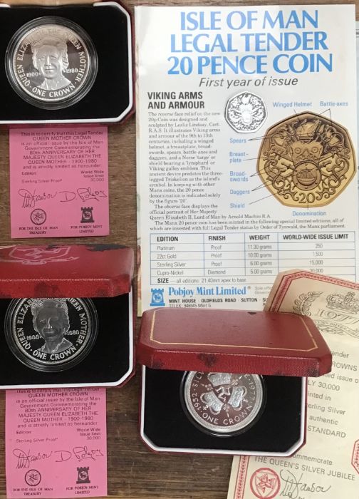 Pobjoy Mint Isle of Man Silver Proof coins in Original Case with Certificate of Authenticity, - Image 2 of 3