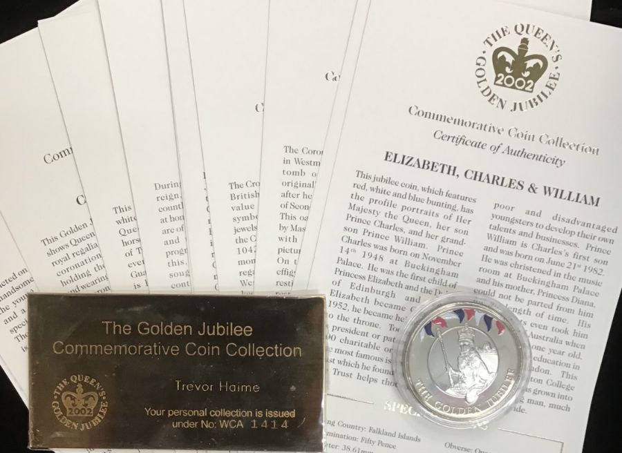 12 Golden Jubilee Commemorative Sterling Silver Coin Collection of 28.28g each and one cupronickel - Image 3 of 3