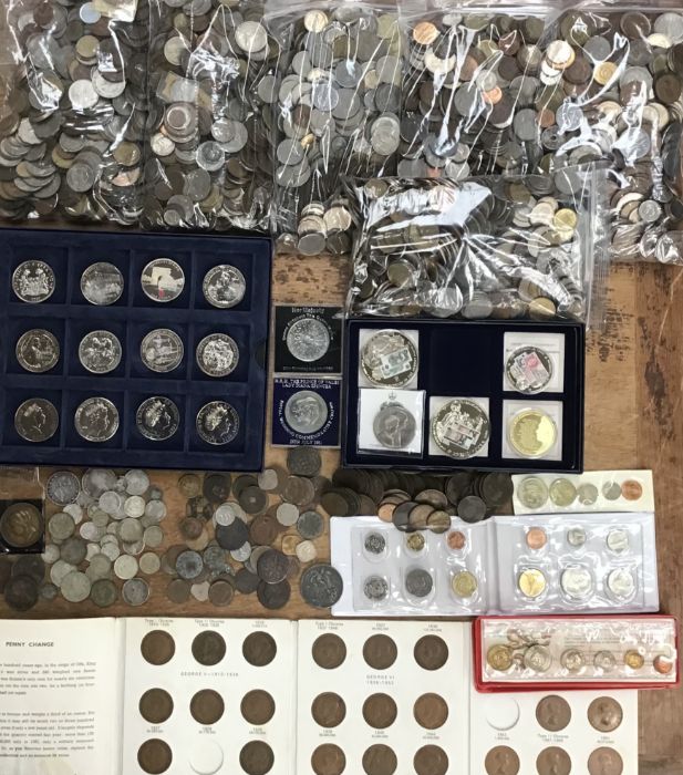 Very Large collection of World Coins with British Coins. includes a quantity of world Silver,