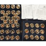 ‘The History of the Royal Family’ 41 Cook Islands 24ct gold plated $1 coins depicting coloured