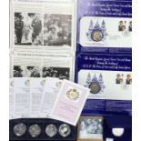 Collection of four Sterling Silver Queen’s 80th Birthday £5 coins with a Royal Mint Silver Proof £