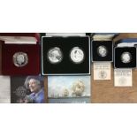 Royal Mint Silver Proof Coins in Original Case with Certificate of Authenticity. Includes 2002