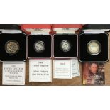 Royal Mint Silver Proof Piedfort Coins in Original Case with Certificate of Authenticity, includes