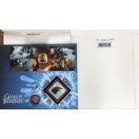 Royal Mint & Royal Mail Game of Thrones Silver medal (39.40g) first day cover of the Ice Wolf and