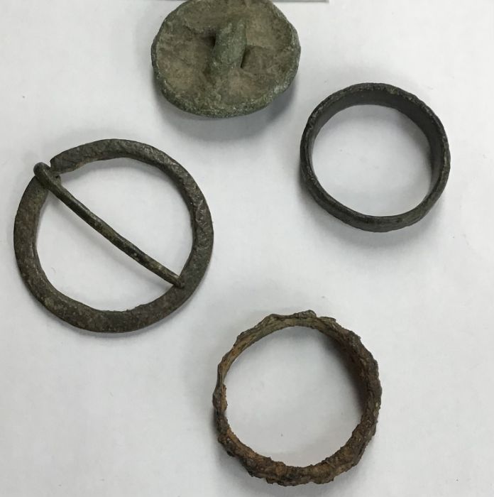 Bronze Age Button (earliest form of button) found in Norfolk with another Bronze Age buckle and - Image 2 of 3