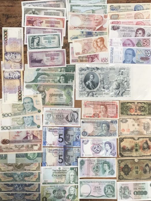 Large collection of World Banknotes, including Commonwealth and Channel Islands.