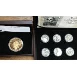 Shakespeare Commemorative Sterling Silver Jersey £5 coins in Original Presentation Case with